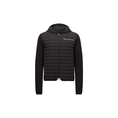 Moncler Sweat Zippé En Coton Matelassé In Black
