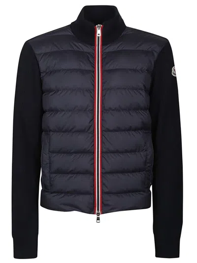 Moncler Padded Cotton Zip-up Cardigan In Night Sky