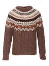 Moncler Patterned-jacquard Sweater In Brown