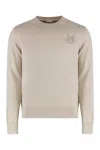 Moncler Sweater In Cotton With Embroidery In Black