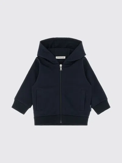 Moncler Kids' Boy's Teddy Fleece Zip-front Sweatshirt In Blue