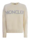 Moncler Sweater With Logo In Crema