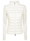 Moncler Quilted Wool Jacket Feather Insert In White