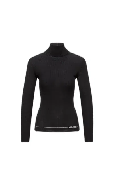 Moncler Sweater With A Turtleneck In Wool In Black