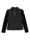 Moncler Padded Jacket With Knitted Sleeves In Black