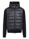 Moncler Padded Wool Zip-up Hoodie Clothing In Blue
