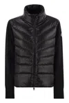 Moncler Tricot Sleeve Down Jacket In Black