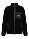 Moncler Teddy Zip-up Sweatshirt With Pocket Clothing In Black