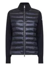 Moncler Blue Quilted High Collar Sweater