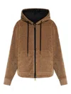 Moncler Reversible Jacket With Drawstring Hood And Logo Patch On The Sleeve In Brown