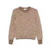 Moncler Textured Knit Crew Neck Sweater In Brown