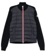 Moncler Padded Front Panel Cardigan With High Collar In Gray