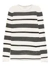 Moncler Classic Striped Maglie Sweater With Round Neckline In White