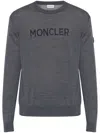 Moncler Logo-print Wool Jumper In Grey