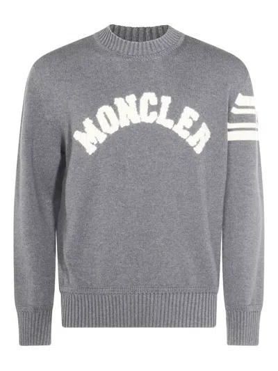 Moncler Sweaters Grey In Gray