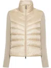 Moncler Down-paneled Virgin Wool Cardigan In Neutral