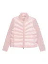 Moncler Quilted High Neck Long Sleeves Jacket In Pink