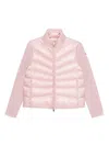 Moncler Quilted High Neck Long Sleeves Jacket In Pink