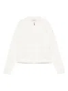 Moncler Quilted Long Sleeve Jacket Pockets In White
