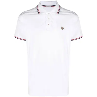 Moncler Short Sleeves Polo Clothing In White