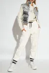 Moncler White Drawstring Lounge Pants In Cream