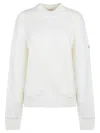 Moncler Mainline Crewneck Logo Sweatshirt In White