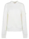 Moncler Mainline Crewneck Logo Sweatshirt In White