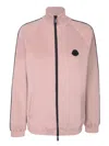 Moncler Pink Technical Fabric Cardigan In 51t