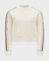 Moncler Sweatshirt Crochet Accent Cotton Natural