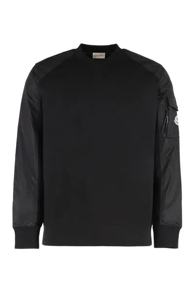 Moncler Sweatshirt In Cotton Blend In Black