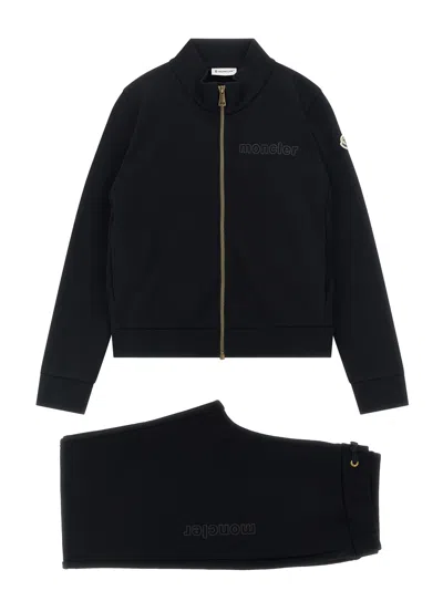 Moncler Kids' Sweatshirt + Logo Joggers Set In Black