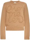 Moncler Logo-embroidered Cotton Sweatshirt In Brown