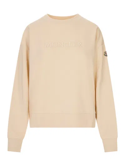 Moncler Sweatshirt In Nude