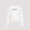 Moncler Womens White Brand-embroidery Round-neck Cotton-jersey Sweatshirt Xs In White