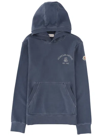 Moncler Sweatshirt With Logo In Blue