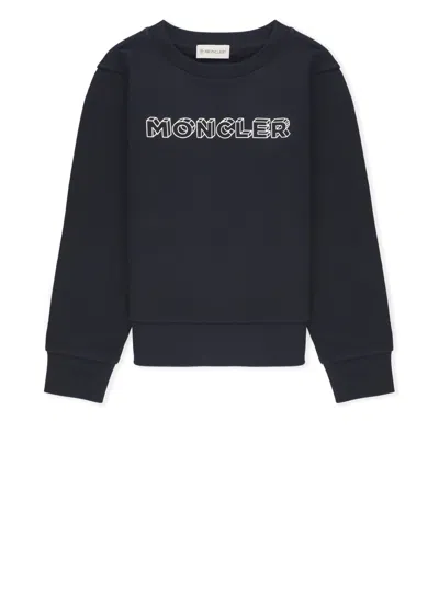 Moncler Kids' Sweatshirt With Logo In Blue