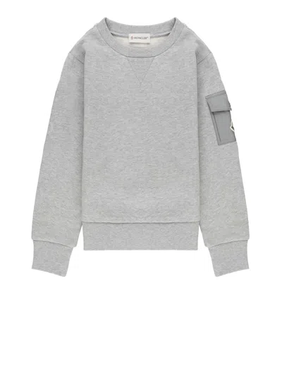 Moncler Kids' Sweatshirt With Logo In Gray