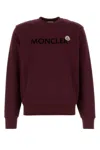 Moncler Maroon Crewneck Logo Sweatshirt In Brown