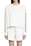 Moncler Felpa In Jersey Di Cotone In Beige