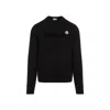 Moncler Crew Neck Cotton Sweatshirt In Black