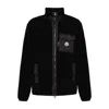 Moncler Teddy-effect Fleece Sweatshirt With Zip And Pocket In Black