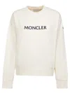 Moncler Womens White Brand-embroidery Round-neck Cotton-jersey Sweatshirt Xs In White