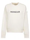 Moncler Womens White Brand-embroidery Round-neck Cotton-jersey Sweatshirt Xs In White