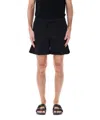 Moncler Crinkled-finish Swim Shorts In Black