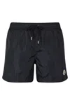Moncler Swim Shorts With Elastic Waistband And Pockets In Black