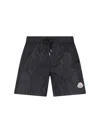 Moncler Swim Shorts With Elastic Waistband And Pockets In Black