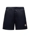 Moncler Swim Shorts With Elastic Waistband And Pockets In Black
