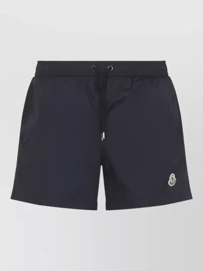 Moncler Navy Polyamide Swim Shorts In Blue