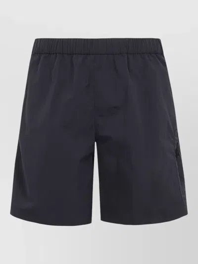 Moncler Swim Shorts Side Pocket Beachwear Style In Blue