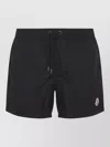 Moncler Logo Patch Detail Elastic Waist Swim Shorts In Black